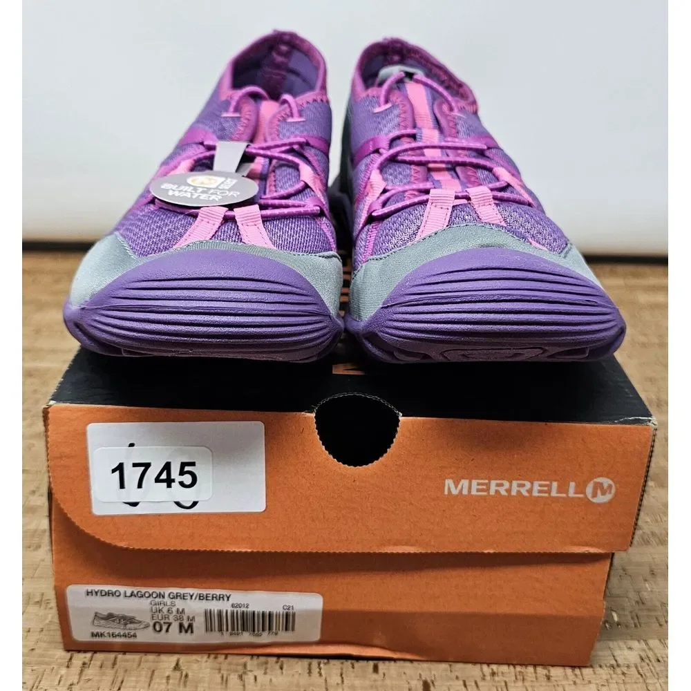 Merrell Hydro Lagoon Sandal Kids 7 Pull‎ On Outdoor Water Purple Pink Shoe